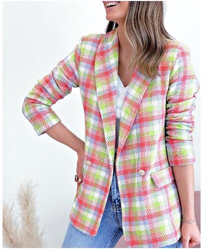 Double-breasted checked jacket for women Lune London