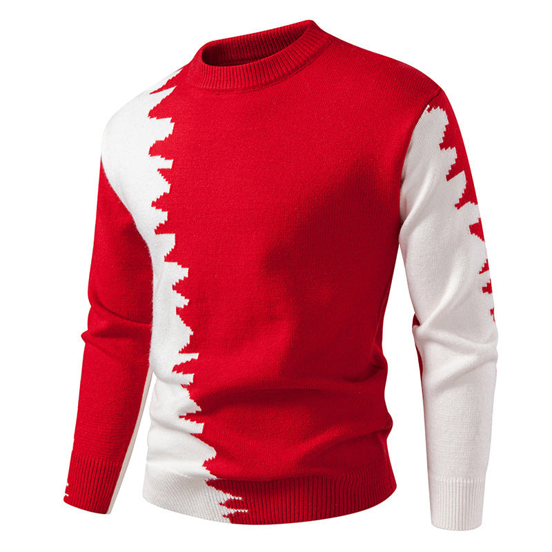Men's knitted sweater with an asymmetrical colorful design and high comfort Lune London