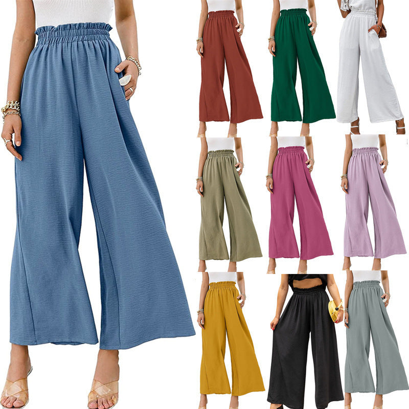 Wide-leg pants with elastic waistband for women Chic und Stil