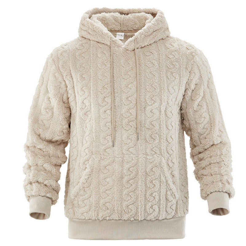 Ladies Cozy Fleece Hoodie with Textured Pattern Lune London