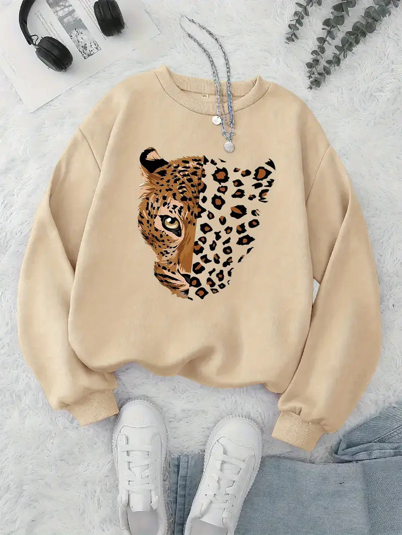 Sweatshirt femme avec motifs léopard Chic & Stil