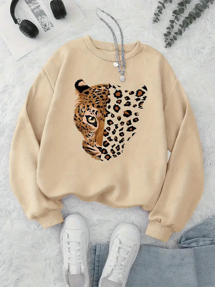 Sweatshirt femme avec motifs léopard Chic & Stil