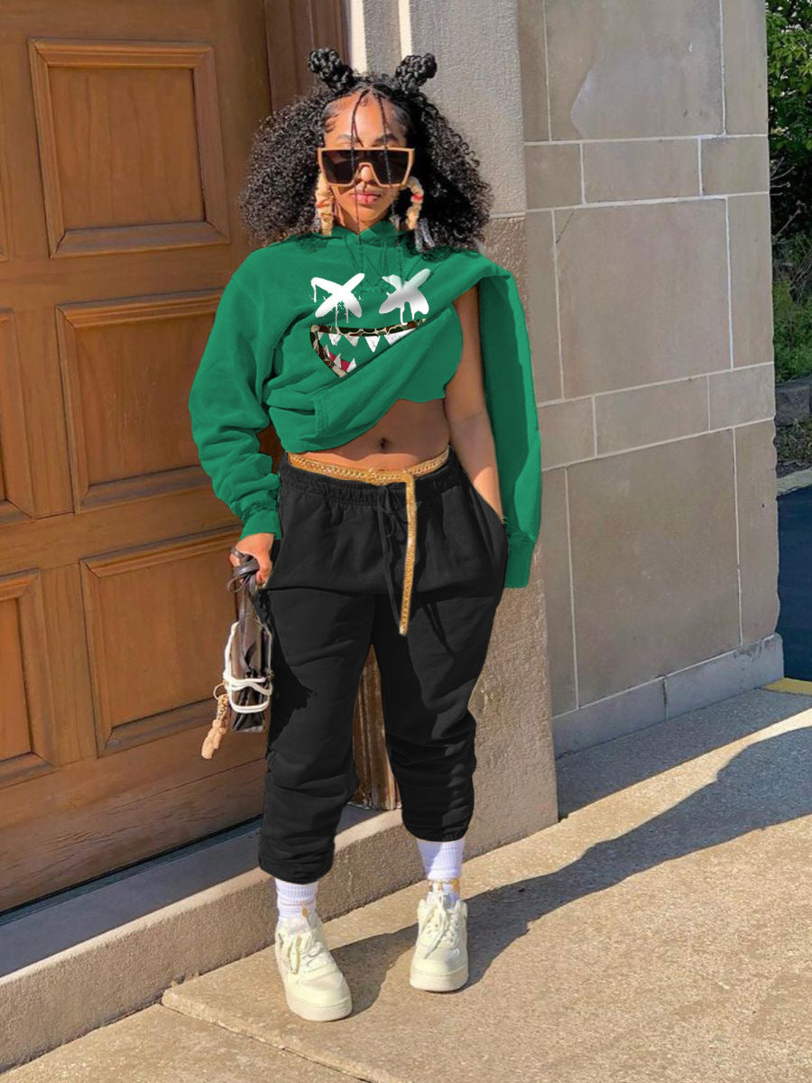 Women's hoodie and jogger pants set with creative Lune London pattern