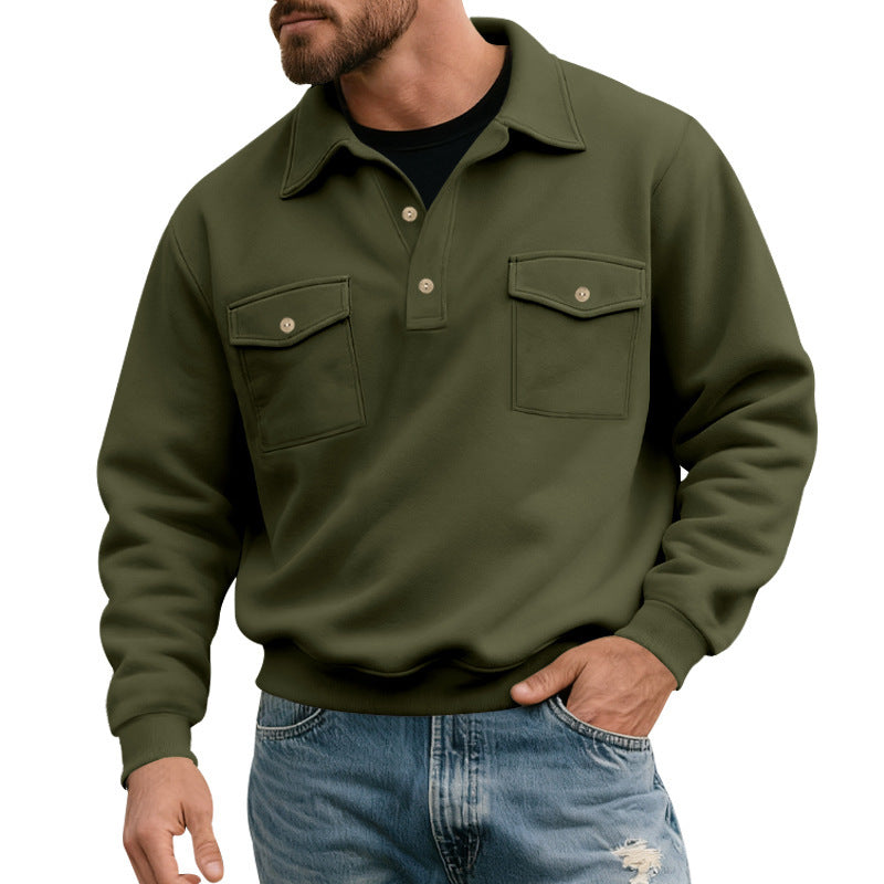 Comfortable men's sweater with practical chest pockets Lune London