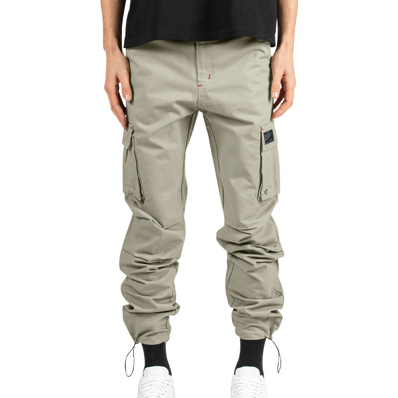 Functional cargo pants for men with elastic waistband and multiple pockets Lune London