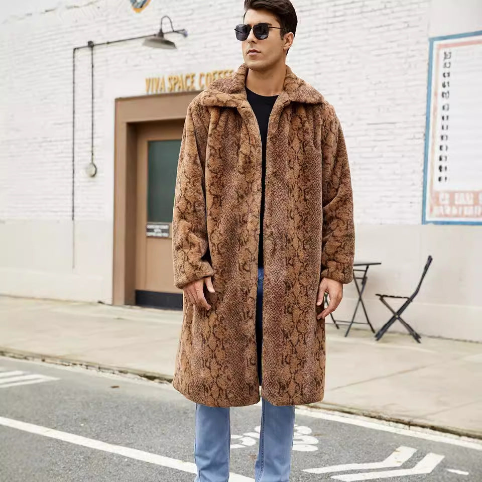Men's Chic Crocodile Pattern Warm Style