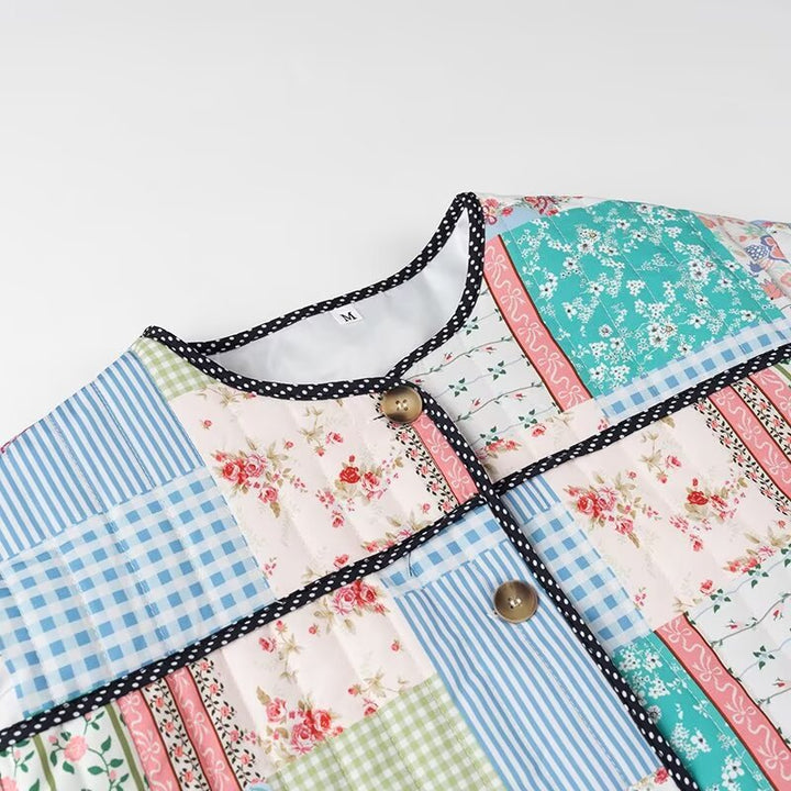 Veste patchwork pour femmes au design élégant et aux poches pratiques Chic & Stil