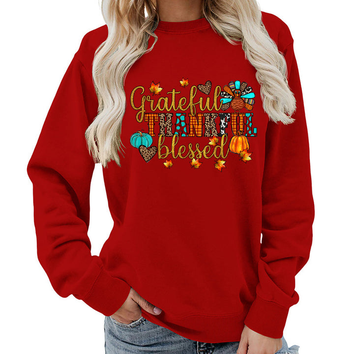 Sweatshirt pour femme avec motif de remerciement d'automne Chic & Stil