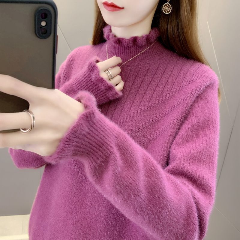 Pull turtleneck confortable pour femme avec design texturé Chic & Stil