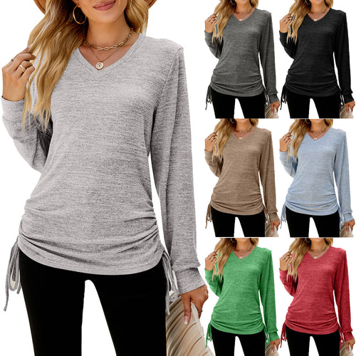 Women Long Sleeve T-shirt with Adjustable Waist Lune London