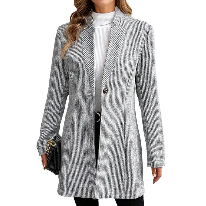 Dames Élégant Longblazer avec motif en côtes fines Lune London