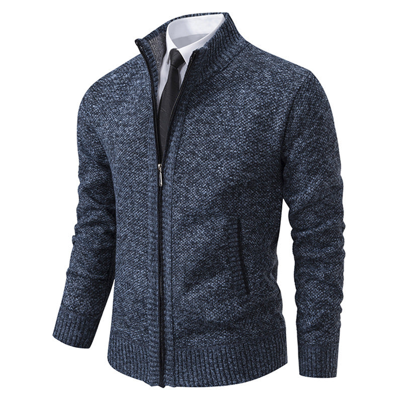 Elegant knitted jacket for men with full zip and structured design Lune London