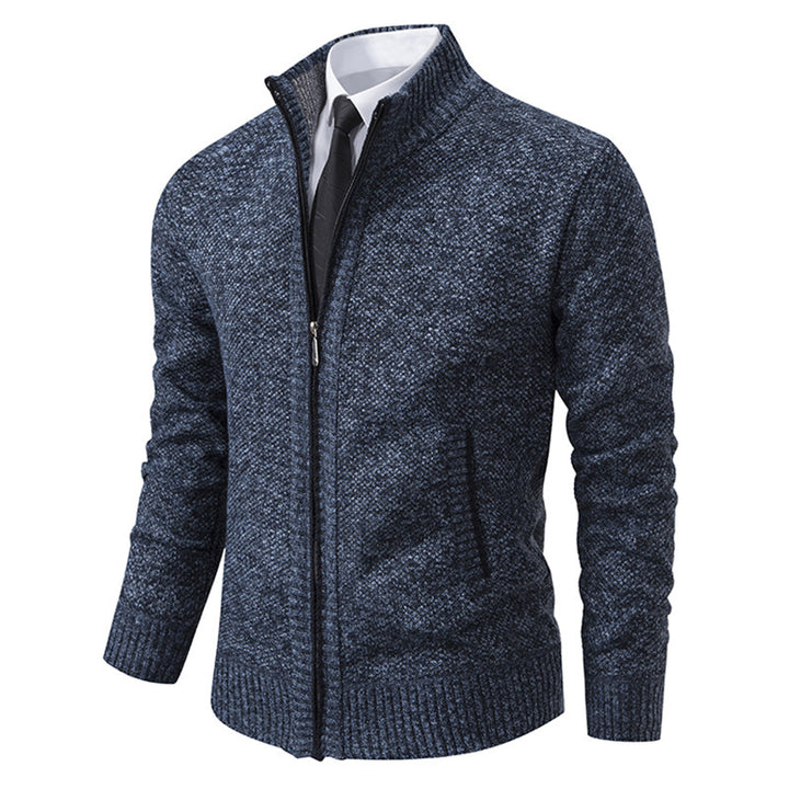 Elegant knitted jacket for men with full zip and structured design Lune London
