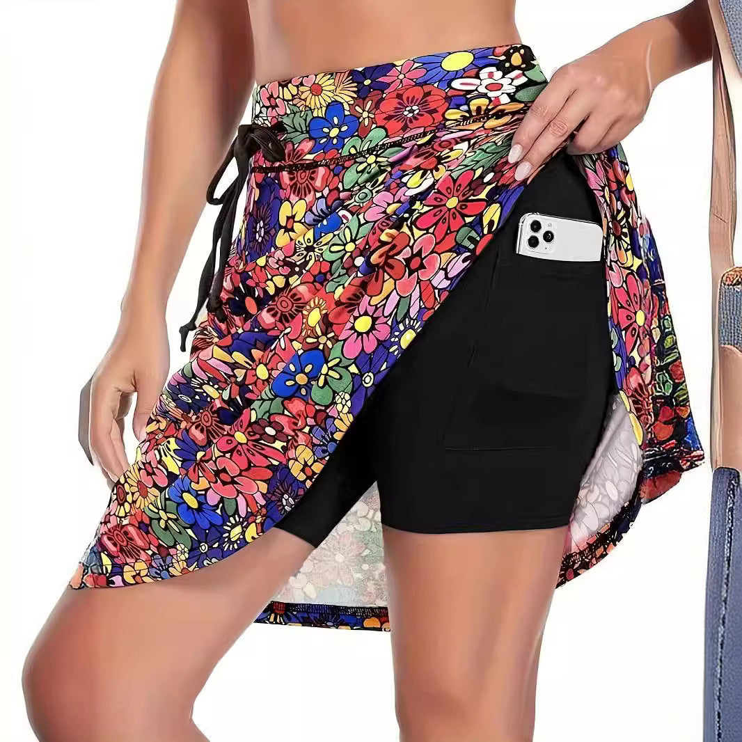 Women's sports skirt with integrated compression shorts Lune London
