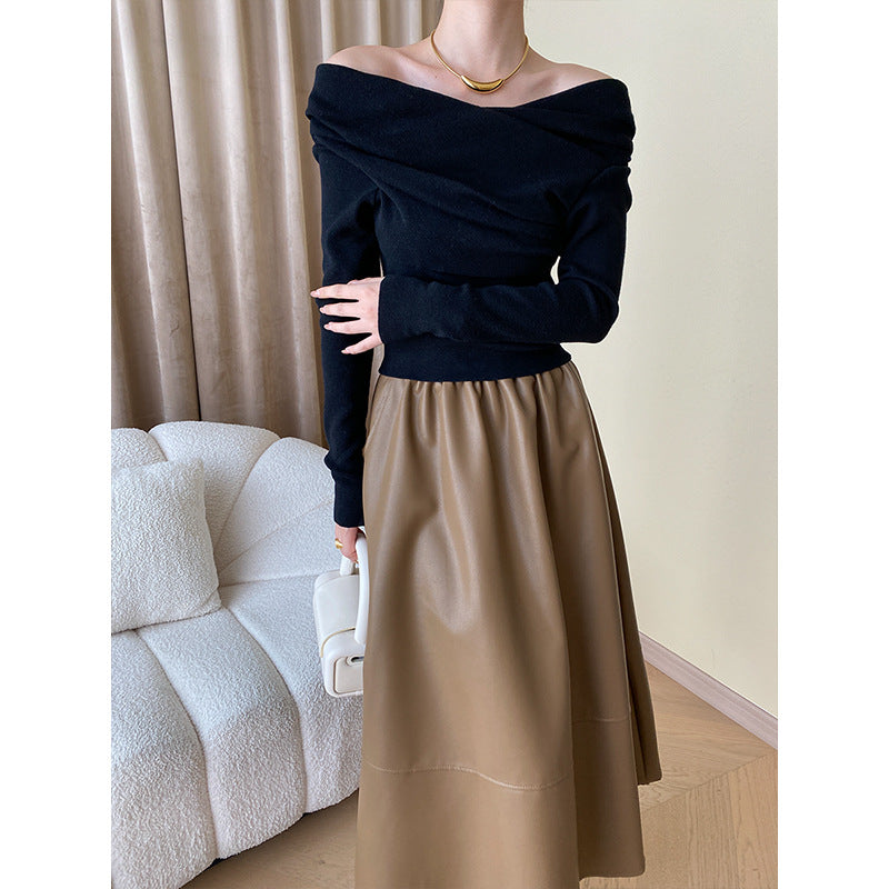 Women's Elegant Top with Asymmetric Collar and Ruffled Details Chic & Stil