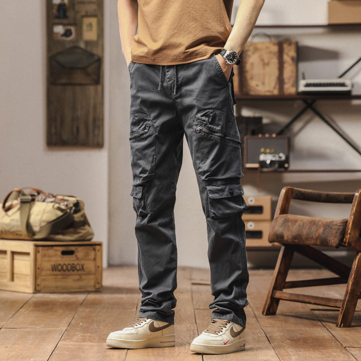 Pantalon cargo robuste pour hommes avec poches polyvalentes et ceinture ajustable Lune London