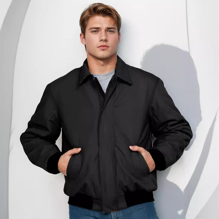 Casual transition jacket for men with practical stand-up collar Lune London