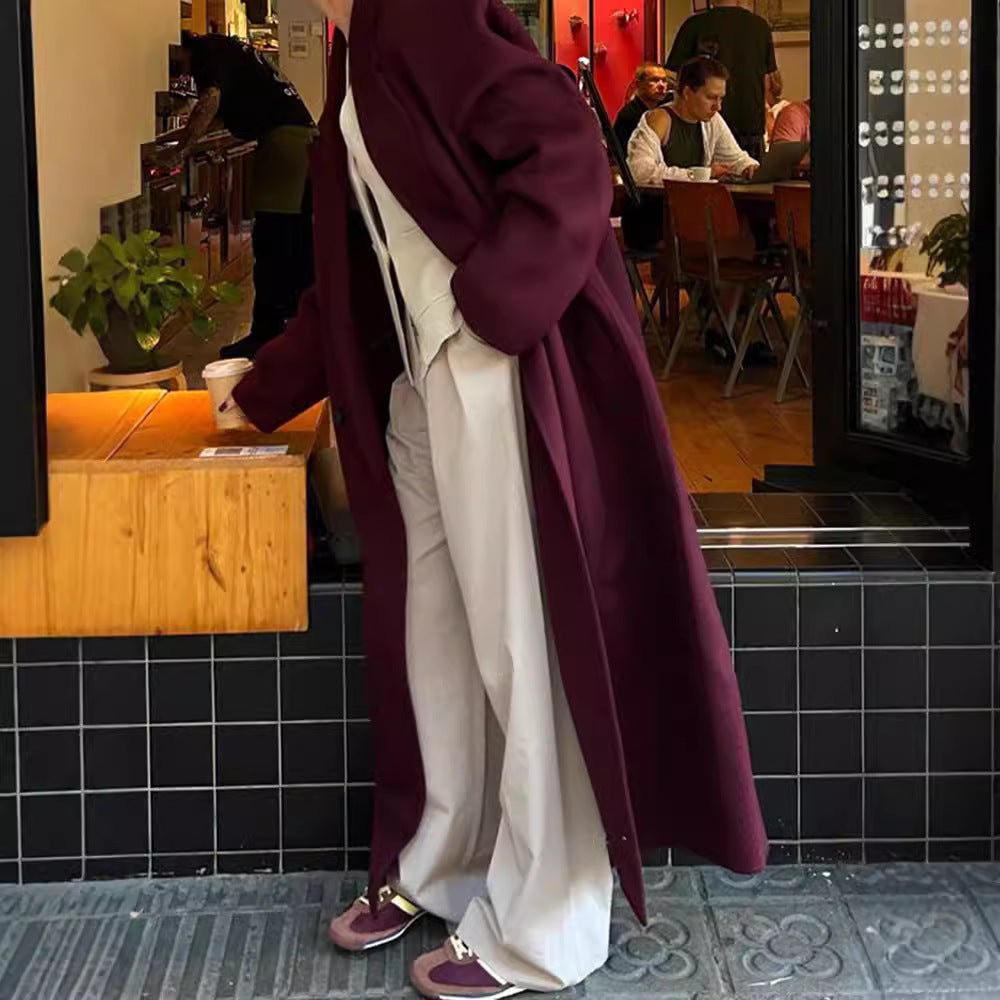 Ladies elegant wool coat with double-breasted design Lune London