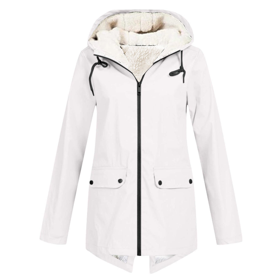 Lune London | Women's weatherproof and padded rain jacket with adjustable hood collar