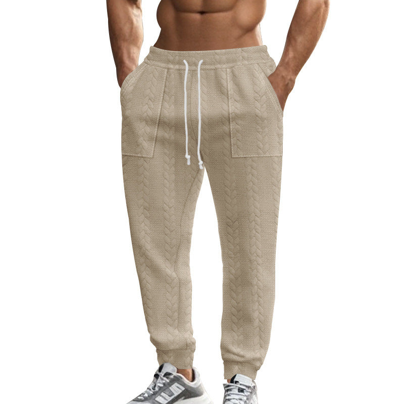 Men's leisure pants made of textured fleece with practical side pockets Lune London