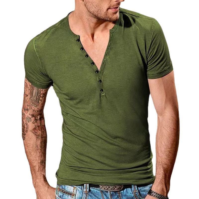 Men's Leisure Short Sleeve Henley T-shirt Lune London 1752037952