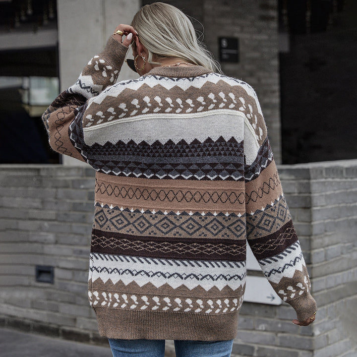 Women's chunky knit sweater with geometric pattern Lune London