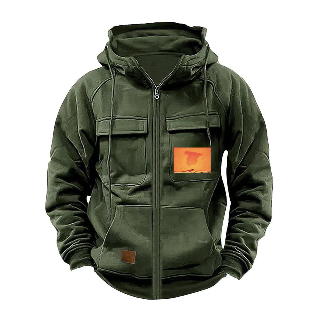 Multifunctional hooded jacket for men with practical pockets Lune London