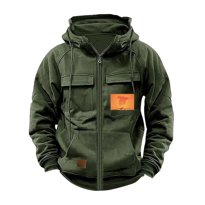 Multifunctional hooded jacket for men with practical pockets Lune London
