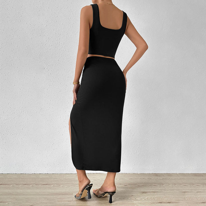 Robe portefeuille pour femmes avec fente asymétrique et détail de nœud chic Chic & Stil