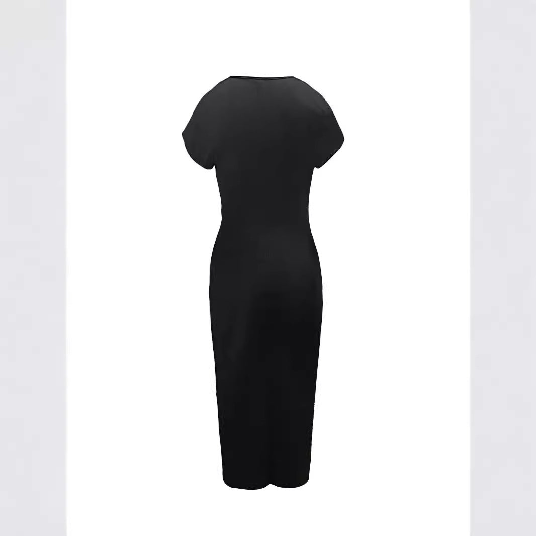 Ladies Elegant Midi Dress with Side Slit and Refined Pleats Lune London