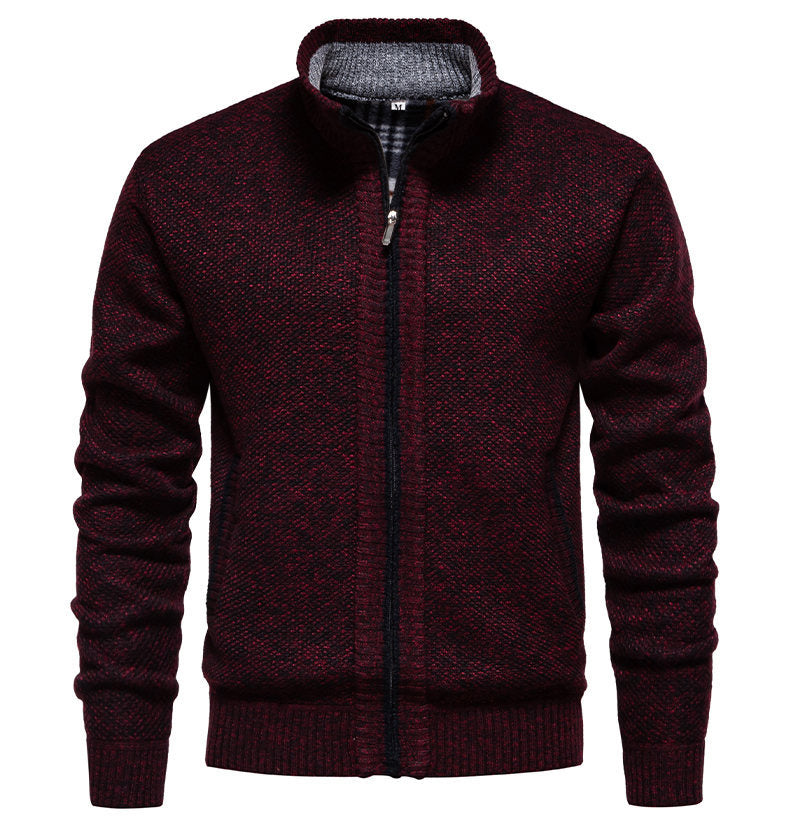 Men's knitted sports jacket with high collar Lune London