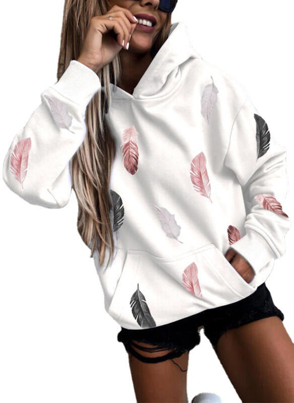Hooded sweatshirt for women with an elegant feather design Lune London