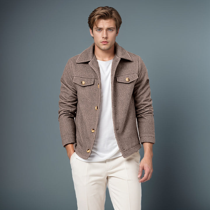 Chic and Stylish Men's Trend Boucle Jacket