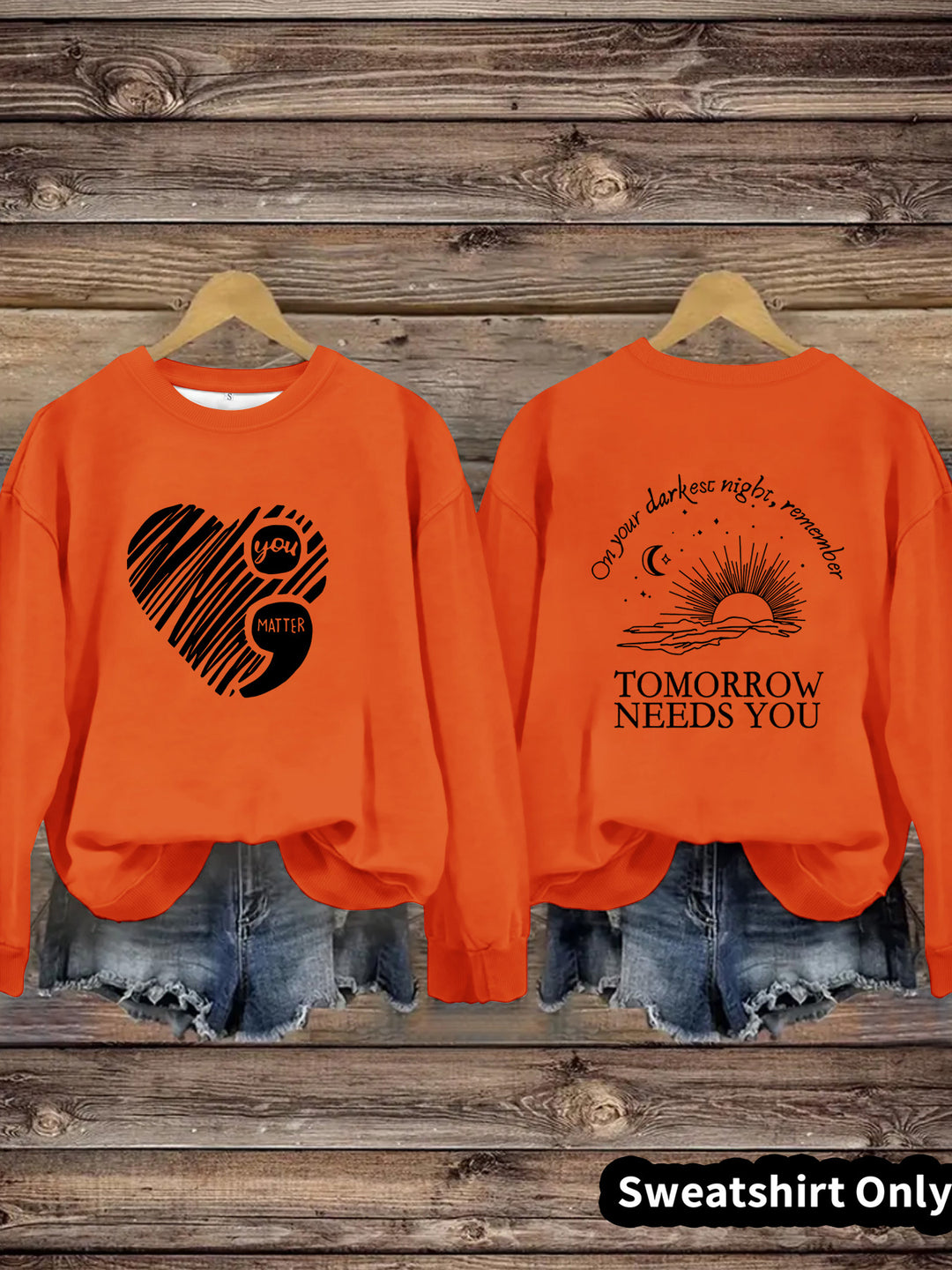 Sweatshirt femme avec impression inspirante et grand motif de coeur Chic & Stil