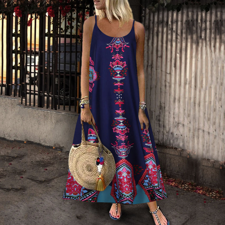 Lune London Ethnic Print Maxi Dress for Women