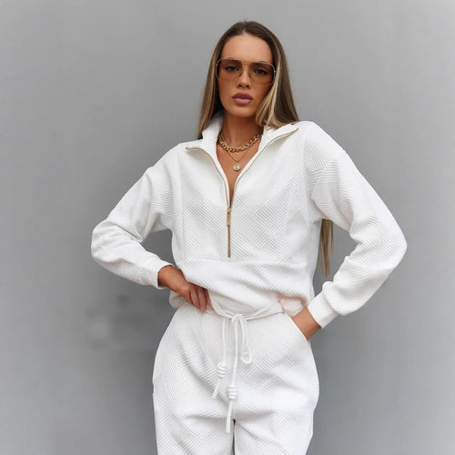 Ladies Modern High Collar Fleece Sports Jacket with Zipper Lune London