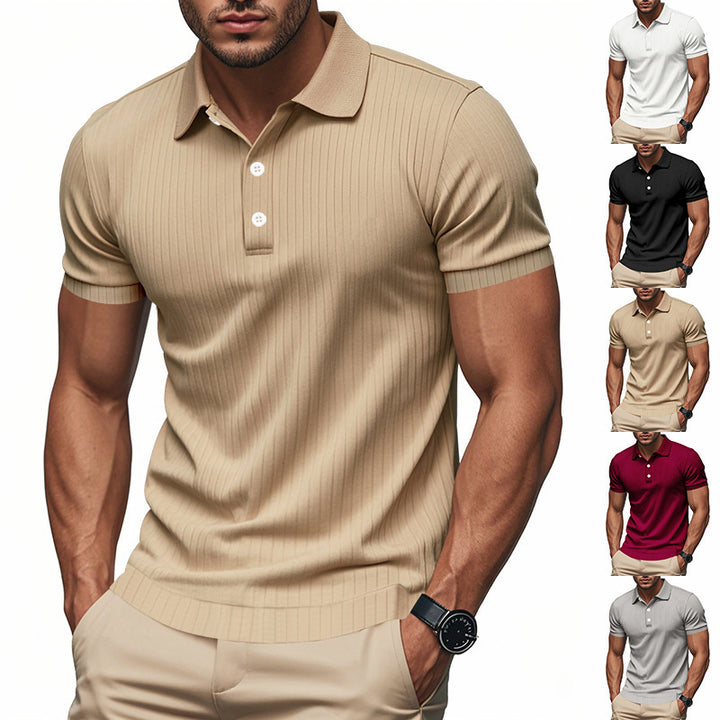 Men's polo with textured design and high-quality cotton blend Lune London