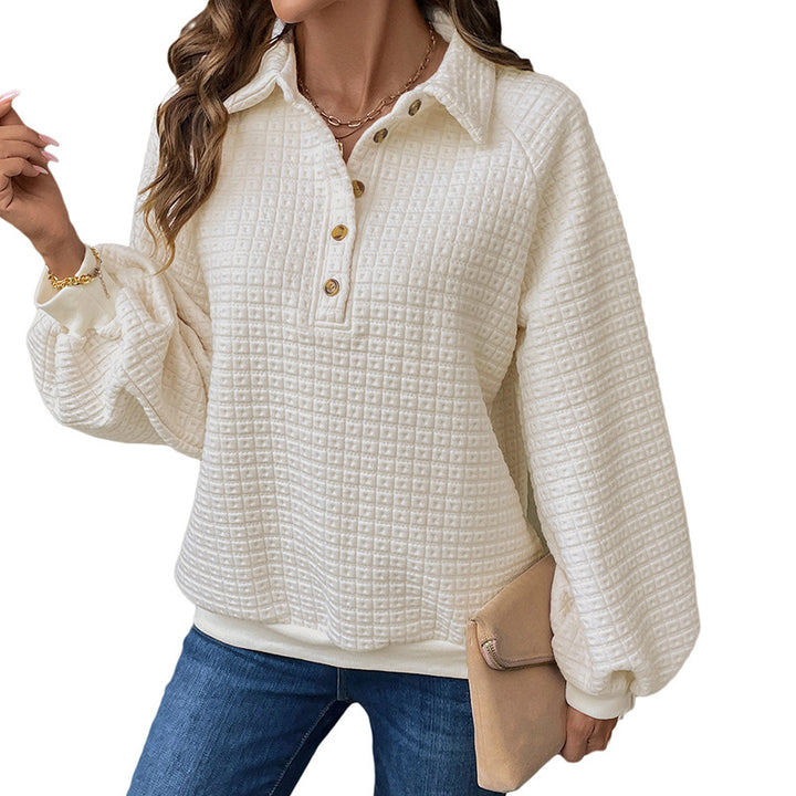 Women casual sweatshirt with button placket and oversized fit Lune London