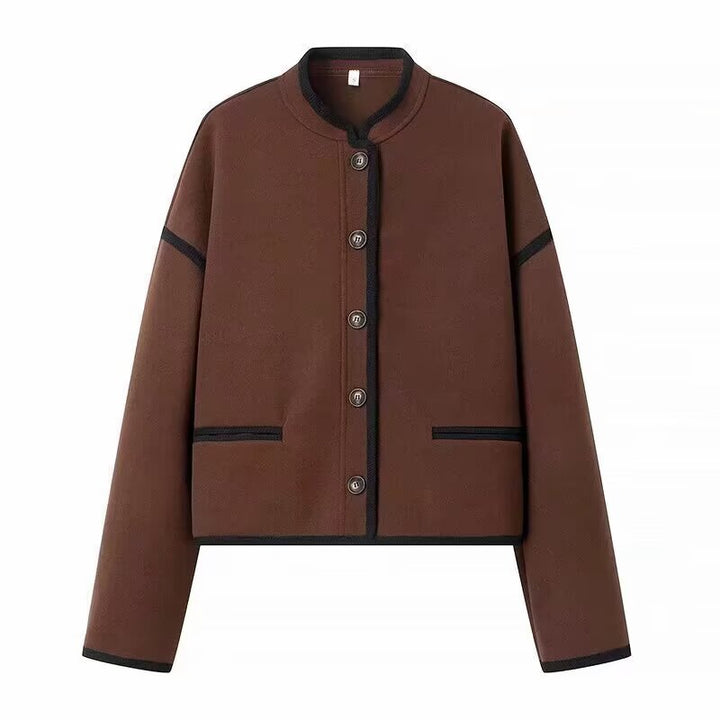 Fashion blazer jacket for women with button closure and contrasting accents Lune London