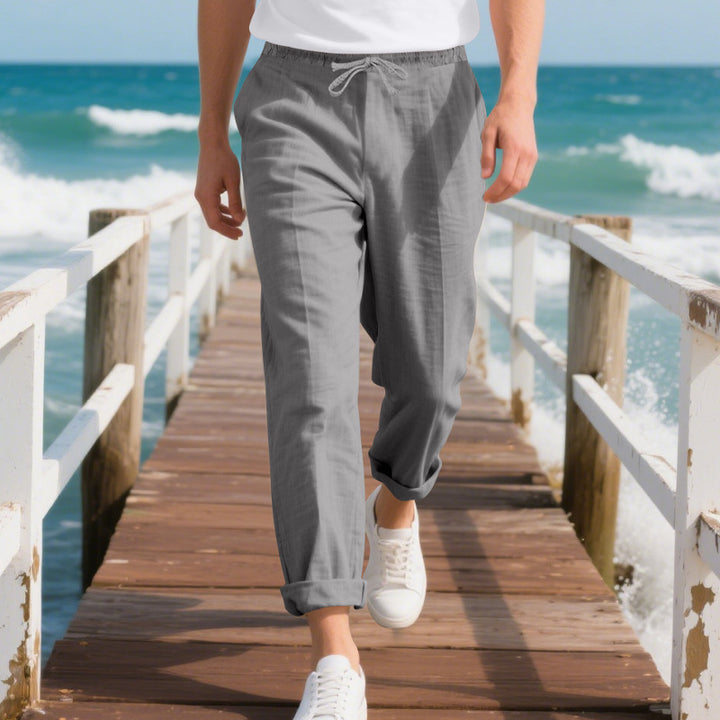 Men's casual beach pants with adjustable waistband and breathable material Lune London