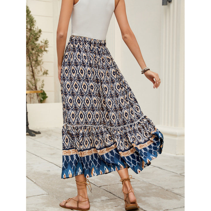 Ladies Bohemian Tiered Maxi Skirt Lune London