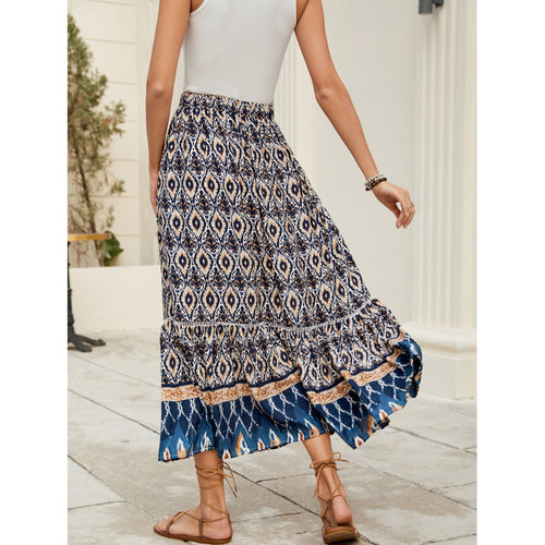 Ladies Bohemian Tiered Maxi Skirt Lune London