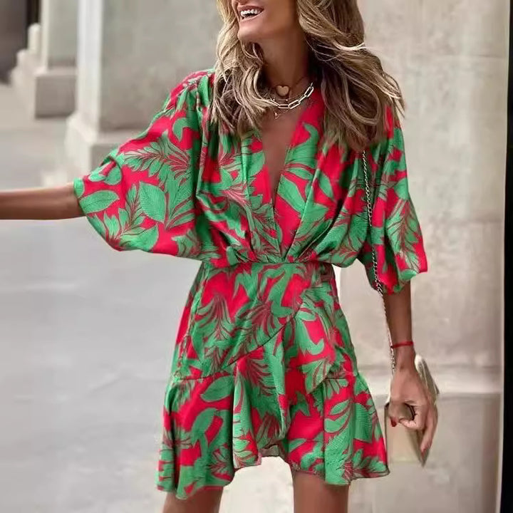 Ladies Short Minimalist Dress with Short Sleeves Lune London