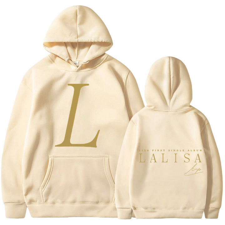 Women's hoodie with stylish initials print and generous kangaroo pocket Lune London