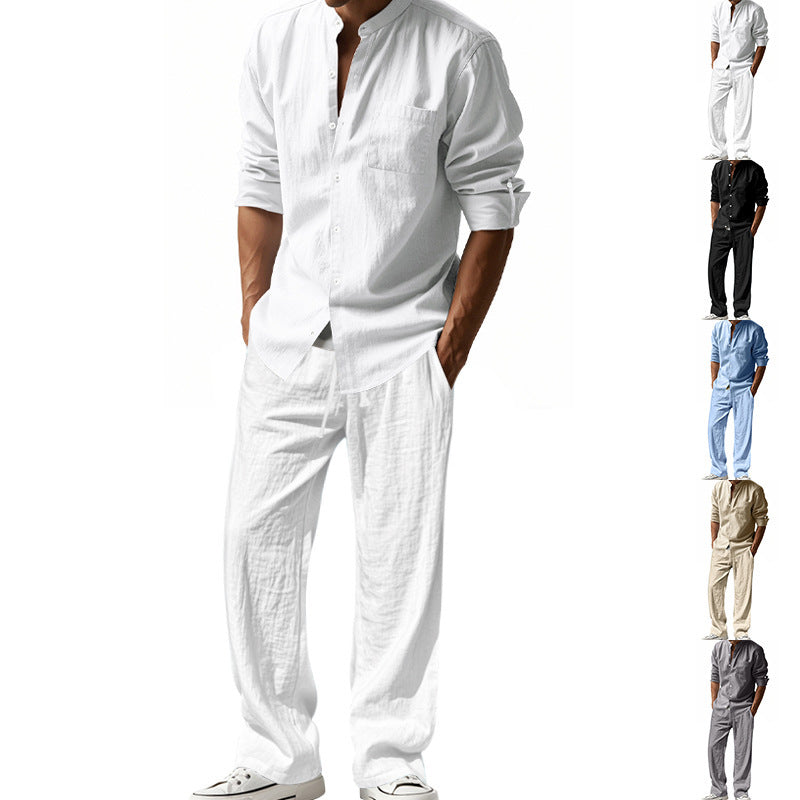 Linen leisure set for men with a modern cut and practical pockets Lune London