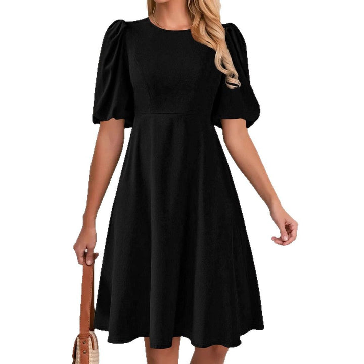 Ladies Elegant A-Line Dress Puff Sleeves Lune London