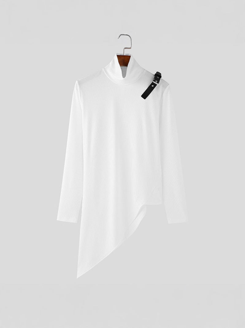 Ladies asymmetrical Longsleeve with high collar and modern Lune London band