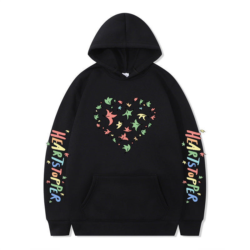 Women's hoodie with creative heart and leaf design Lune London