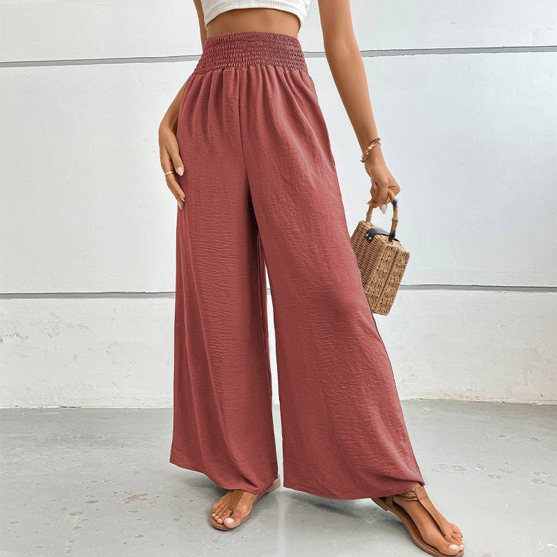 Wide summer pants for women with elastic waistband Lune London