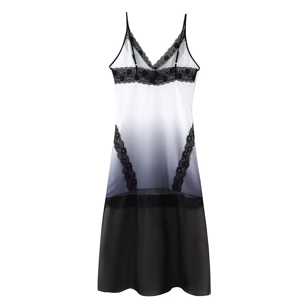 Night gown for women with elegant lace embellishments and a chic gradient of colors Style and Chic